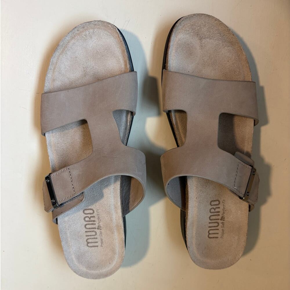 Muro Jody Slide Sandals Neutral Taupe Leather 8